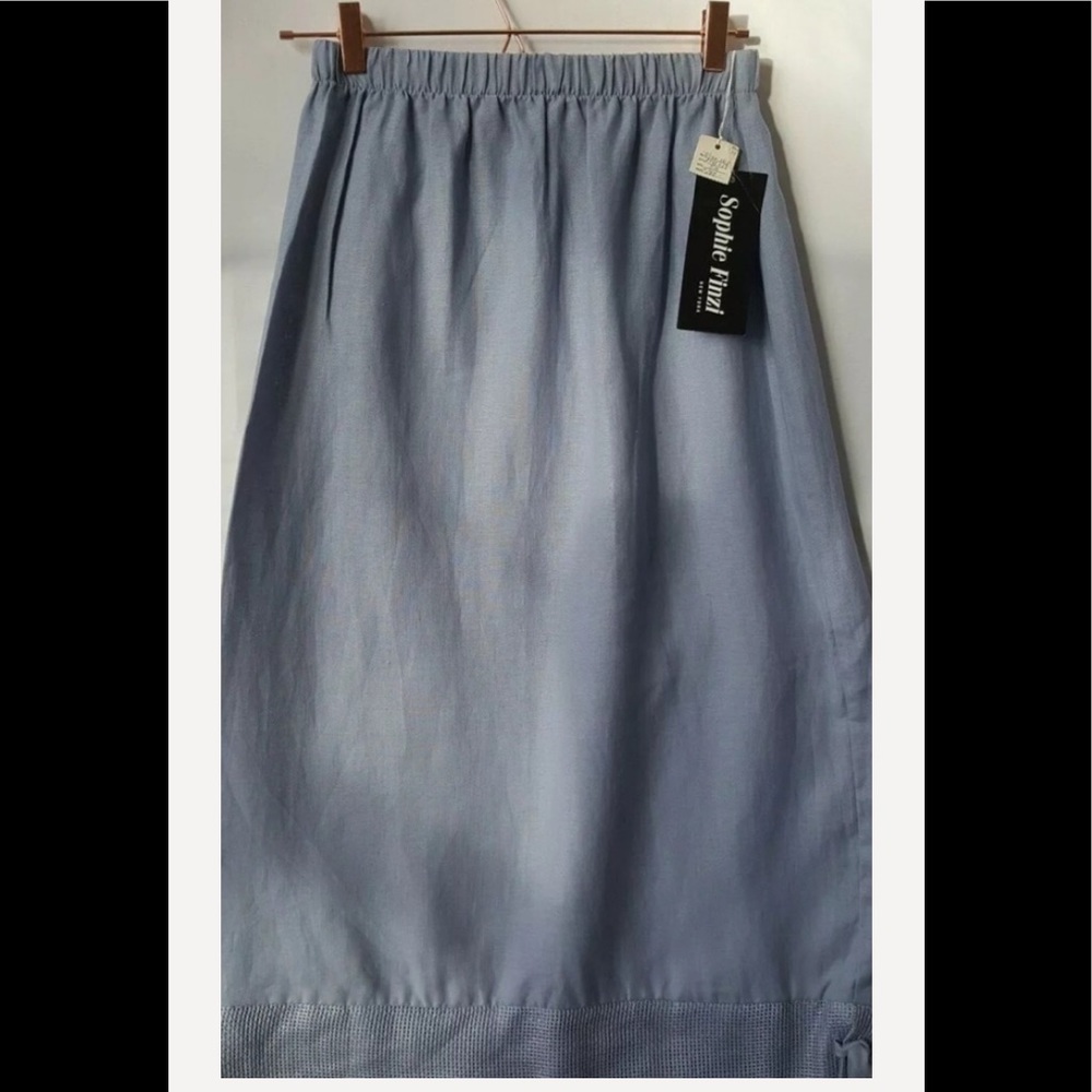 Vintage NWT blue linen maxi skirt